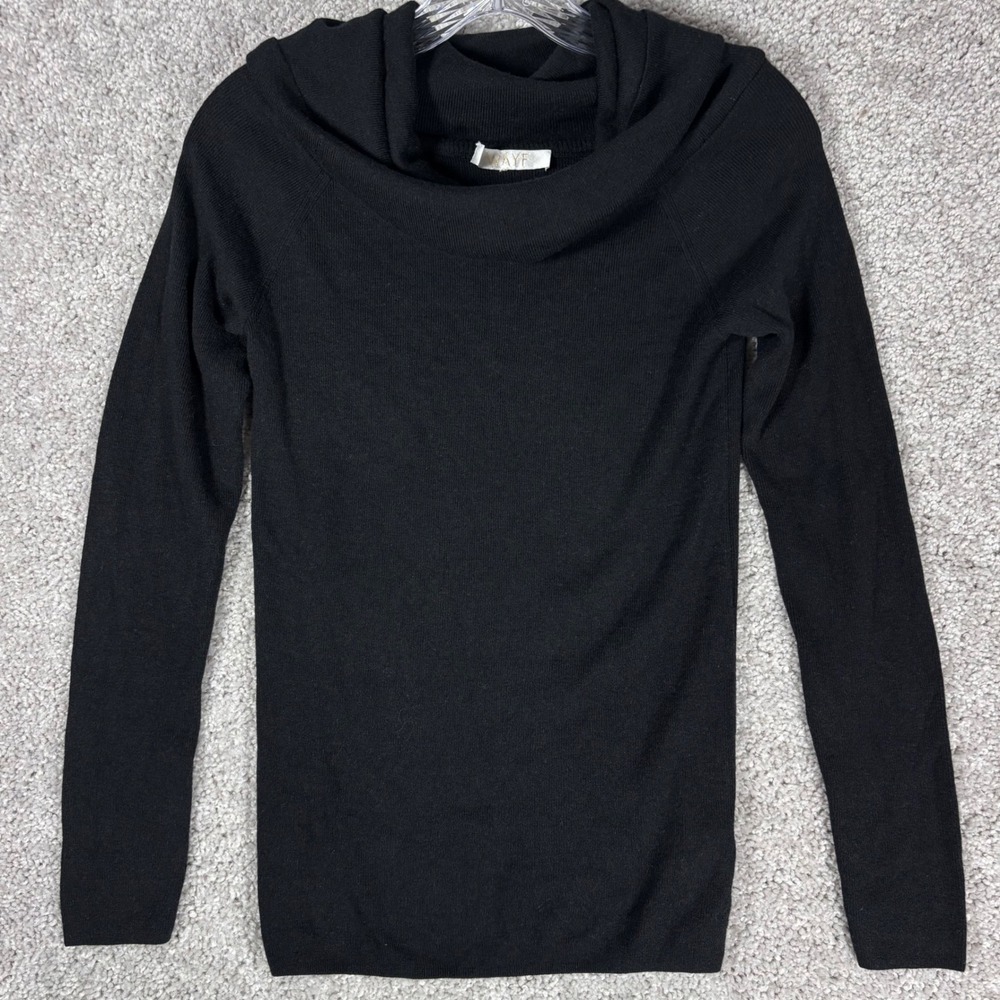WAYF Black Long Sleeve Cowl‎ Neck Sweater Knit Top Women's Size Small